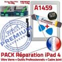 PACK iPad 4 A1459 iLAME Joint B iPad4 Tablette Blanche HOME Cadre Réparation Bouton Precollé Adhésif Apple Vitre Tactile Outils Verre PREMIUM