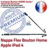 PACK iPad4 iLAME Joint Nappe B Tablette Verre Blanche Bouton Réparation PREMIUM HOME Vitre Cadre Apple Tactile Adhésif Outils Precollé