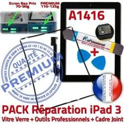 Tablette iPad Outils 3 Precollé KIT Tactile A1416 PACK Apple Bouton Chassis Joint HOME iLAME N Adhésif Cadre Noire iPad3 Vitre Verre Réparation