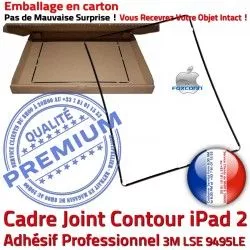 Cadre Adhésif Tactile Ecran Noir Châssis Joint Vitre Autocollant Plastique Contour N Tablette Precollé Réparation iPad Apple ABS 2