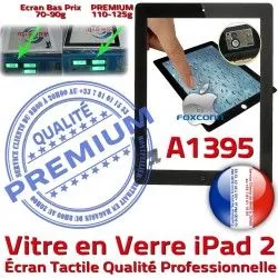 HOME Oléophobe Apple Precollé iPad Ecran Caméra Vitre iPad2 A1395 Noir Verre Tactile Bouton Remplacement Qualité Fixation 2 PREMIUM Adhésif