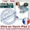 iPad2 Apple A1395 A1396 A1397 PB Ecran 2 Adhésif Verre Vitre Blanc Qualité iPad Bouton Fixation Precollé HOME Nappe PREMIUM Oléophobe Caméra Tactile Remplacement