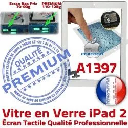 2 PREMIUM iPad Oléophobe HOME Tactile Vitre Remplacement A1397 Blanc Adhésif Precollé Fixation Apple Qualité Verre iPad2 Caméra Bouton Ecran