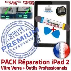 Bouton 2 N Precollé iPad2 iPad Tactile Oléophobe Vitre Réparation KIT Verre Noire PACK Tablette PREMIUM Adhésif A1396 HOME Qualité A1397 Démontage A1395 Outils