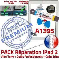 A1395 Vitre Bouton Cadre iLAME Verre Apple iPad2 Precollé 2 PACK Blanche Réparation PREMIUM Tablette Joint HOME Outils B Tactile Adhésif iPad