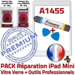 iPad Blanc Mini Verre PREMIUM Vitre Nappe Outils PACK Complet A1455 Blanche KIT HOME IC Réparation MINI Adhésif Apple Qualité Tablette Tactile Bouton