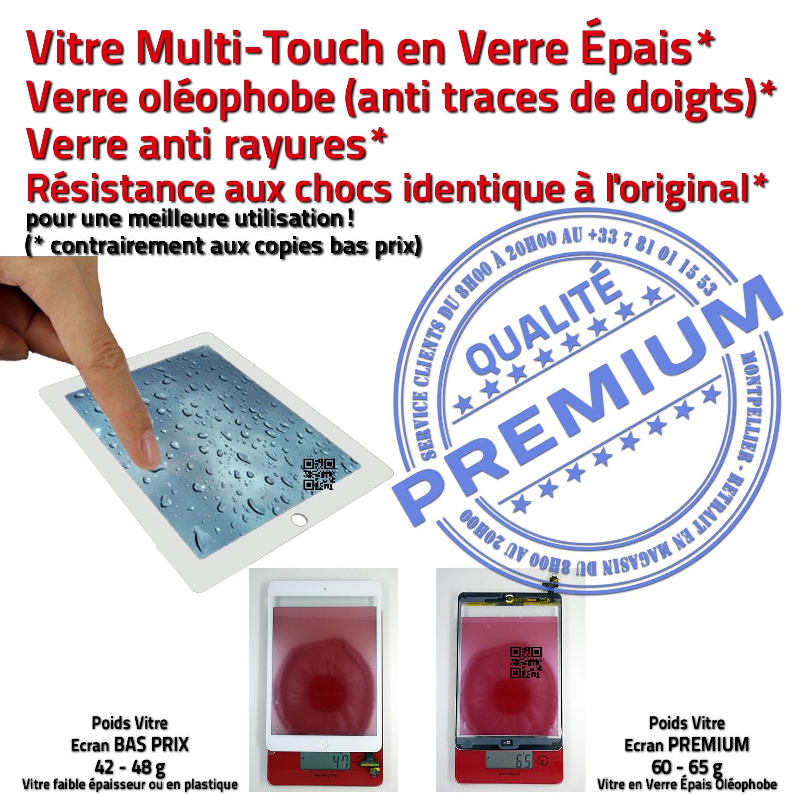 iLAME Démontage Outillage Nappe Bouton Home KIT Réparation Remplacement PACK Outils Professionnels iSesamo Connecteur IC Adhésif Changer Vitre Blanche Verre Oléophobe iPad MINI A1455 Tablette Apple Retina Display Caméra Changement Écran Tactile Blanc