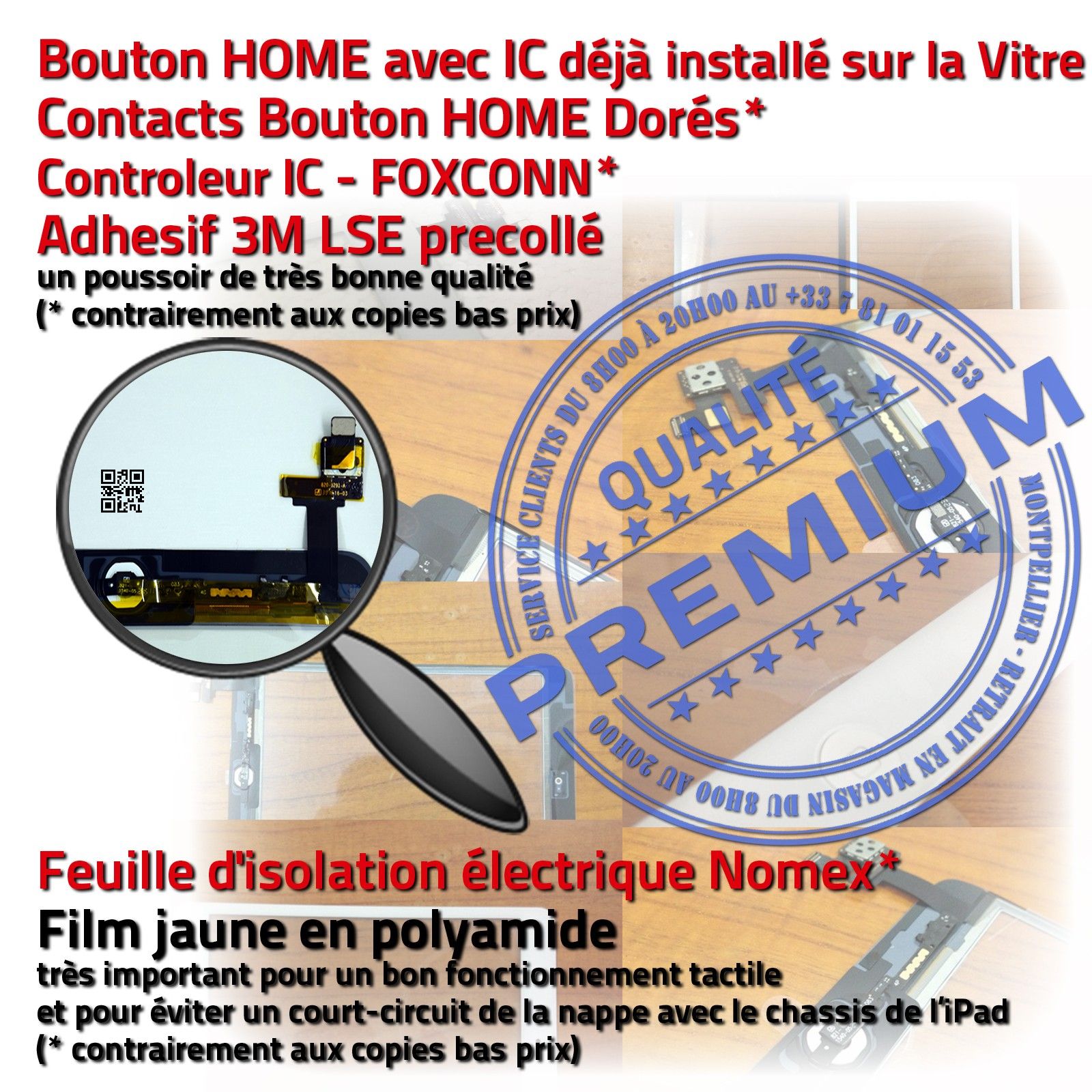 KIT Vitre Tactile iPad MINI 1 Blanc Adhésif Écran Verre PREMIUM Assemblé Outils