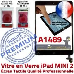 Monté A1489 Caméra iPad Fixation Mini2 Verre Vitre Nappe Home Bouton Adhésif Ecran Réparation Tablette Tactile Oléophobe Filtre Noir