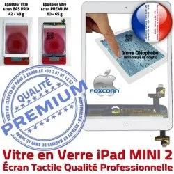 B Vitre Nappe Bouton Ecran Monté Réparation Mini2 A1491 iPad Caméra Oléophobe A1490 Filtre Blanc MINI Verre Tactile Adhésif Tablette Fixation 2 Home A1489