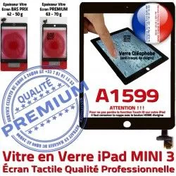 Nappe Bouton Réparation iPad Home Vitre Tablette A1599 Tactile Oléophobe Adhésif Monté Fixation Caméra Filtre Verre Mini3 Noir Ecran