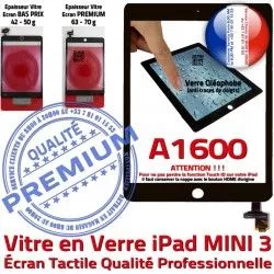 Monté Noir Bouton Mini3 Adhésif Oléophobe Nappe Tablette Tactile Verre iPad Ecran Caméra Vitre Réparation Home Filtre Fixation A1600