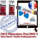 PACK iPad Mini A1599 A1600 N Noire Attention Verre Outil Tablette Réparation Qualité Adhésif PREMIUM Tactile MINI3 KIT Precollé ID Démontage Vitre Touch