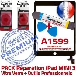 A1599 iPad Attention Touch Precollé ID Tactile Mini MINI Verre N Qualité Noire Réparation KIT Adhésif PREMIUM Outils PACK Vitre Tablette 3