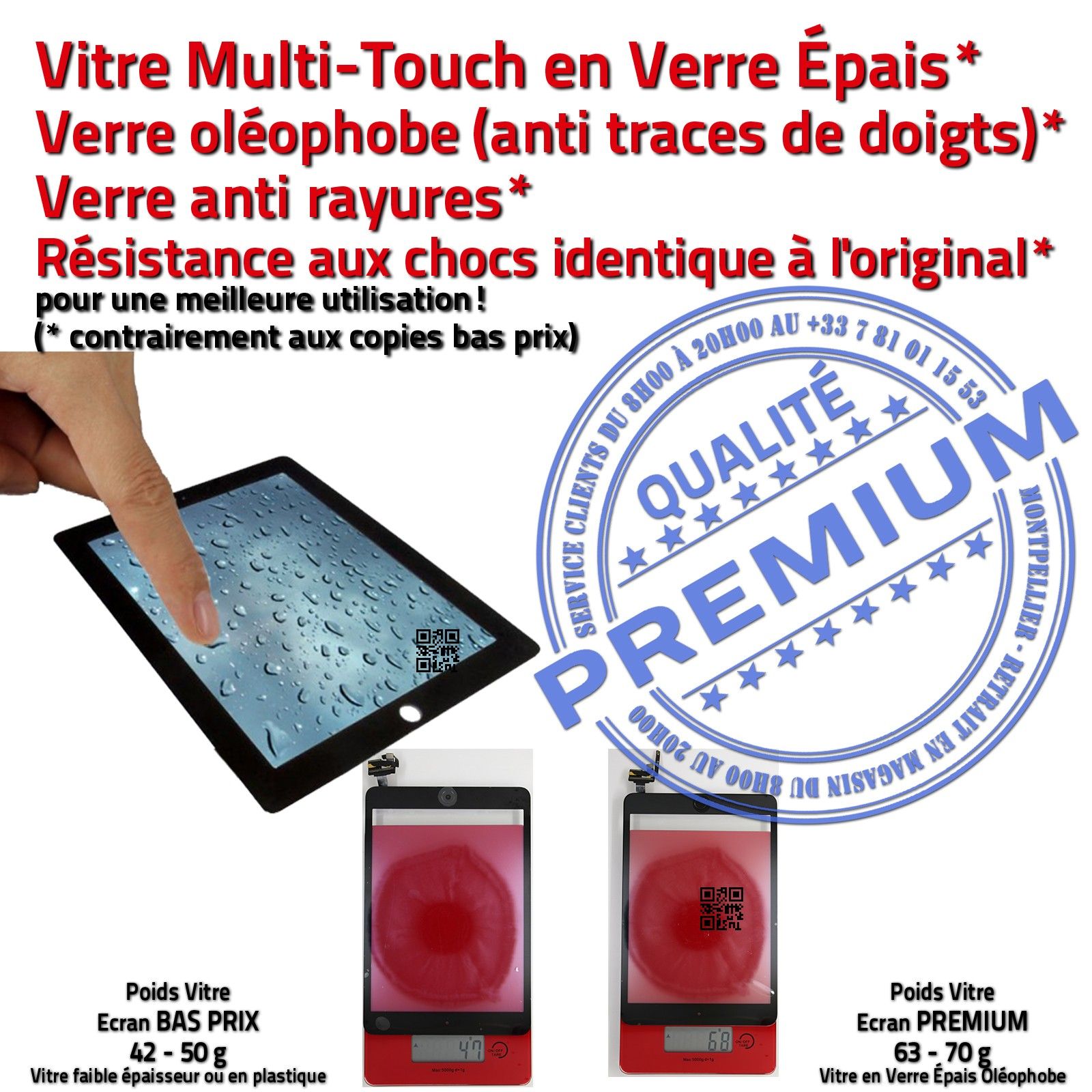 Caméra Changement PACK Outils Professionnels iSesamo Changer Vitre Noire Verre Oléophobe Connecteur IC Adhésif Tablette iPad Apple KIT Réparation Remplacement MINI A1601 Retina Display Écran Tactile Noir Attention Touch ID iLAME Démontage Outillage