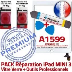 Adhésif 3 Verre Réparation Blanche Qualité PREMIUM Tactile B iPad A1599 Vitre Tablette Outils ID KIT PACK Complet Mini Touch Attention MINI