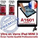 iPad Mini3 A1601 Noir PREMIUM Vitre Filtre Tactile Verre Adhésif Bouton Caméra Réparation Oléophobe Nappe Tablette Ecran Fixation