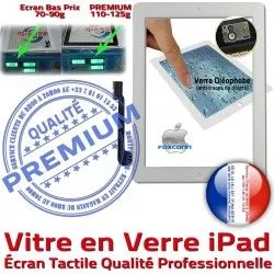 Réparation Tactile Complet iPad4 Vitre iPad Precollé Bouton HOME Qualité Verre Adhésif Oléophobe iPad3 PREMIUM Fixation Apple Blanche Ecran Caméra