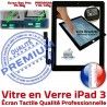 iPad3 Apple A1403 A1416 A1430 PN Caméra Oléophobe Nappe Bouton Fixation Remplacement PREMIUM iPad Precollé Tactile Qualité Ecran 3 Adhésif Verre Noir Vitre HOME