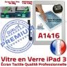 iPad3 Apple A1416 Blanc iPad Verre Qualité PREMIUM Adhésif Ecran Remplacement Vitre Oléophobe HOME Caméra Tactile Fixation Bouton Precollé 3
