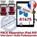 PACK iPad AIR A1475 N Vitre Qualité Bouton Démontage HOME PREMIUM Noire Precollé KIT Tactile Adhésif Réparation Verre Outils Oléophobe