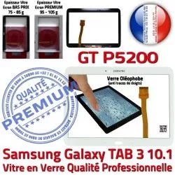 Supérieure LCD Tab3 Samsung PREMIUM TAB3 B Tactile Adhésif Galaxy Qualité GT-P5200 Verre Assemblée Vitre 10.1 Prémonté Blanche Ecran en