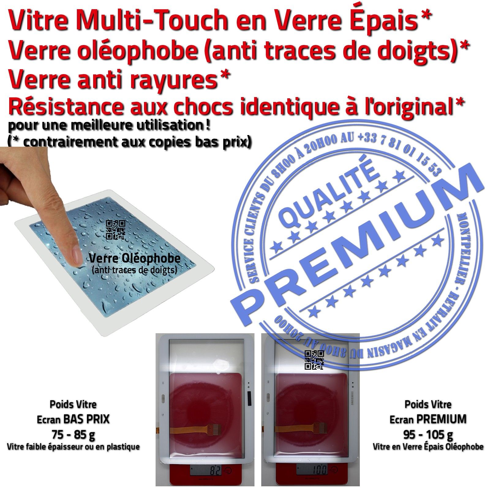 Tablette TAB 3 Galaxy P5220 GT-5220 Qualité PREMIUM Protection Film Réparation Remplacement Adhésif Prémonté Precollé Changement Écran Complet Blanc Installer TAB3 5220 GT-P5220 Samsung Changer Vitre Tactile Blanche Verre Assemblée Démontage Installation