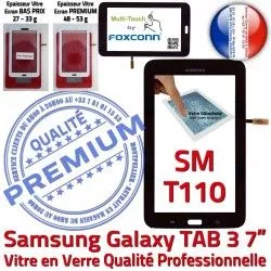 Prémonté Vitre TAB3 Noir Assemblée T110 SM-T110 7 LCD Tactile SM Adhésif PREMIUM en Ecran Supérieure Qualité LITE Verre Galaxy Noire Samsung