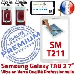 PREMIUM SM-T211 Adhésif LCD Assemblée Verre Vitre Prémonté Tactile Ecran Galaxy Blanche Samsung TAB3 Qualité B Tab3 7 en Supérieure