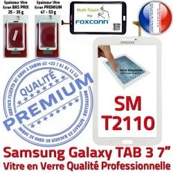 Samsung B T2110 3 Supérieure Prémonté TAB Vitre Qualité LCD Verre SM-T2110 Assemblée en Tactile SM Blanche 7 Ecran Galaxy Adhésif PREMIUM TAB3