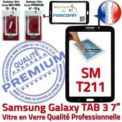 en Adhésif Samsung Vitre 3 7 N Assemblée Tactile Qualité Prémonté Ecran Galaxy PREMIUM TAB3 LCD Verre T211 TAB Noire SM SM-T211 Supérieure