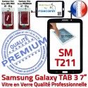 Samsung Galaxy SM-T211 Tab3 N Adhésif TAB3 Qualité Prémonté Noire Vitre PREMIUM LCD Ecran Supérieure 7 en Tactile Verre Assemblée