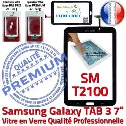 Samsung Assemblée T2100 Supérieure Qualité Verre Noire LCD Adhésif 7 SM Prémonté N 3 Tactile en PREMIUM Vitre Galaxy SM-T2100 TAB3 TAB Ecran