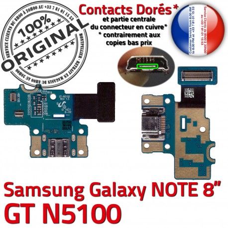 Samsung Galaxy NOTE GT-N5100 C Réparation Chargeur ORIGINAL Charge Micro Connecteur Contacts Doré OFFICIELLE de Qualité GT Nappe N5100 USB