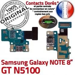 OFFICIELLE Qualité ORIGINAL Galaxy N5100 Contact Charge Réparation Connecteur MicroUSB USB GT-N5100 NOTE Doré Samsung de Chargeur Nappe GT Micro