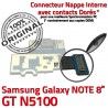 GT-N5100 Micro USB NOTE Charge Qualité ORIGINAL Samsung Doré GT OFFICIELLE Connecteur Contact Chargeur Nappe Réparation Galaxy MicroUSB N5100 de