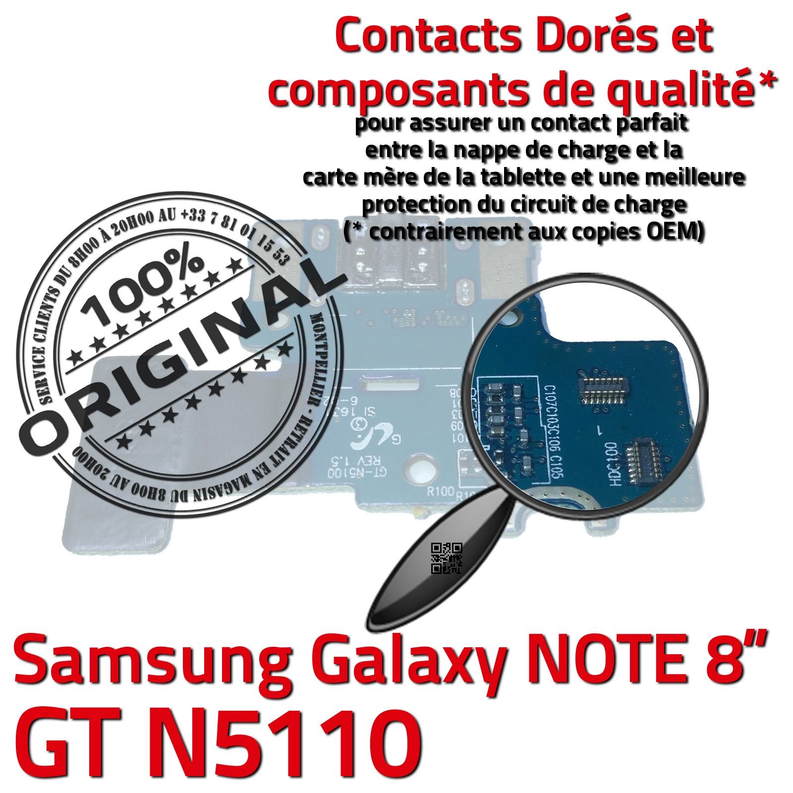 ORIGINAL Samsung Galaxy NOTE GT N5110 Connecteur Charge MicroUSB Nappe Chargeur