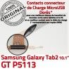 GT-P5113 Micro USB TAB2 Charge P5113 Nappe de Samsung Connecteur Dorés 2 Réparation Galaxy TAB GT Qualité Chargeur MicroUSB Contacts ORIGINAL OFFICIELLE