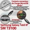 Samsung Galaxy SM-T3100 TAB3 Ch MicroUSB Contacts T3100 de Chargeur Connecteur Réparation 3 Qualité TAB OFFICIELLE Charge ORIGINAL Dorés SM Nappe
