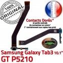 GT-P5210 Micro USB TAB3 Charge Galaxy Dorés ORIGINAL 3 Qualité Samsung GT de P5210 OFFICIELLE TAB Nappe Réparation Connecteur MicroUSB Contacts Chargeur