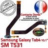 Samsung Galaxy SM-T531 TAB4 Ch 4 Dorés Connecteur Nappe ORIGINAL MicroUSB Réparation OFFICIELLE T531 Charge SM Qualité TAB Contacts de Chargeur