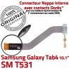 SM-T531 Micro USB TAB4 Charge Galaxy Dorés T531 OFFICIELLE Qualité MicroUSB Samsung Chargeur Nappe Connecteur de 4 ORIGINAL Contacts Réparation SM TAB