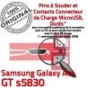 Samsung Galaxy Ace GT s5830 C Chargeur Prise de Dorés souder Dock Micro Connecteur Connector Pins à charge USB ORIGINAL Flex