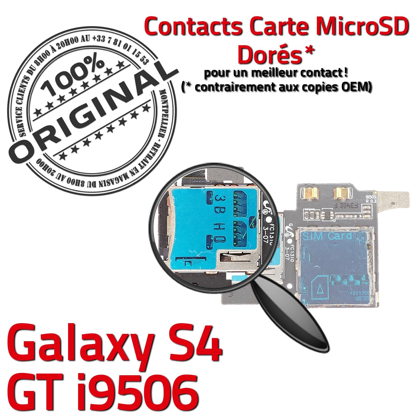 ORIGINAL Lecteur Carte Memoire Samsung Galaxy S4 GT i9506 SIM