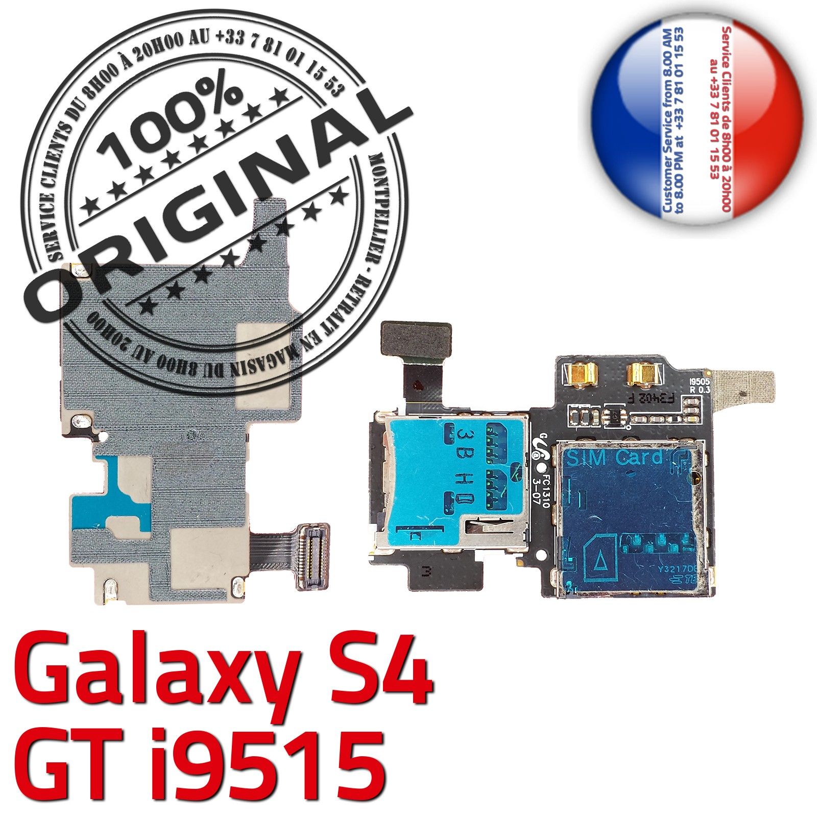 ORIGINAL Lecteur Carte Memoire Samsung Galaxy S4 GT i9506 SIM