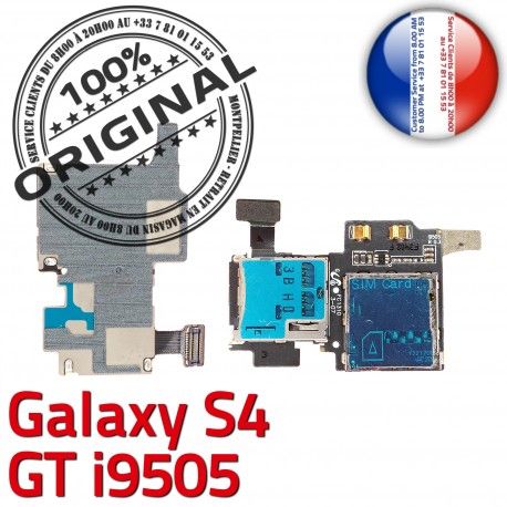 Samsung Galaxy S4 GT i9505 S SIM Reader Connecteur Micro-SD Memoire Qualité Contacts ORIGINAL Dorés Nappe Carte Lecteur Connector