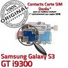 Samsung Galaxy S3 GT i9300 S Connector Carte Dorés SIM Reader Contacts Lecteur Connecteur ORIGINAL Nappe Qualité Micro-SD Memoire