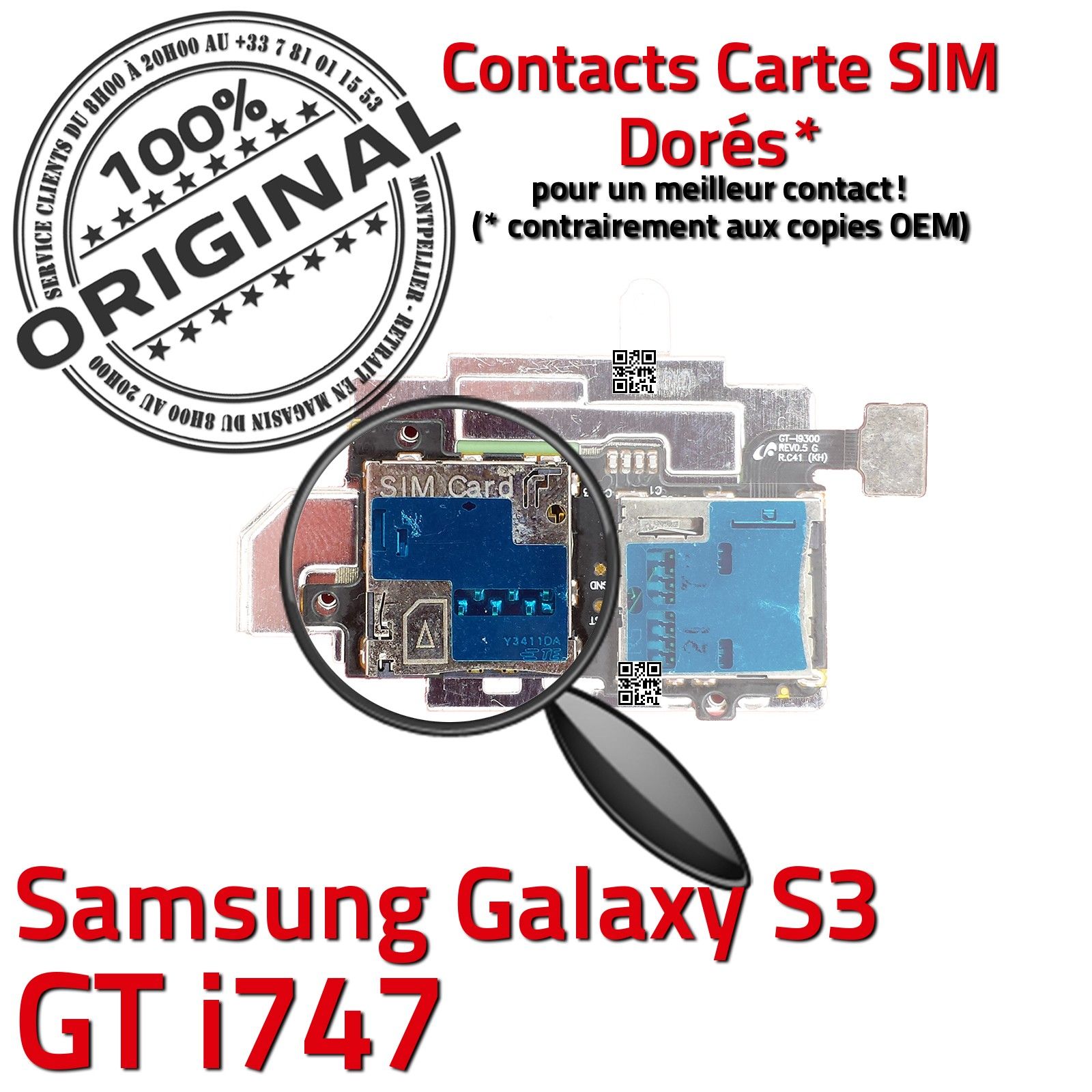 Lecteur carte SIM & SD - Samsung Galaxy S3 Pièces détachées Galaxy