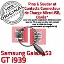 Samsung Galaxy S3 GT i939 C Chargeur à Micro Dock souder Flex Pins Connector Dorés Prise charge Connecteur de USB ORIGINAL