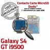Samsung Galaxy S4 GT i9500 S Connector Nappe Dorés Carte ORIGINAL Connecteur Reader SIM Memoire Lecteur Micro-SD Qualité Contacts